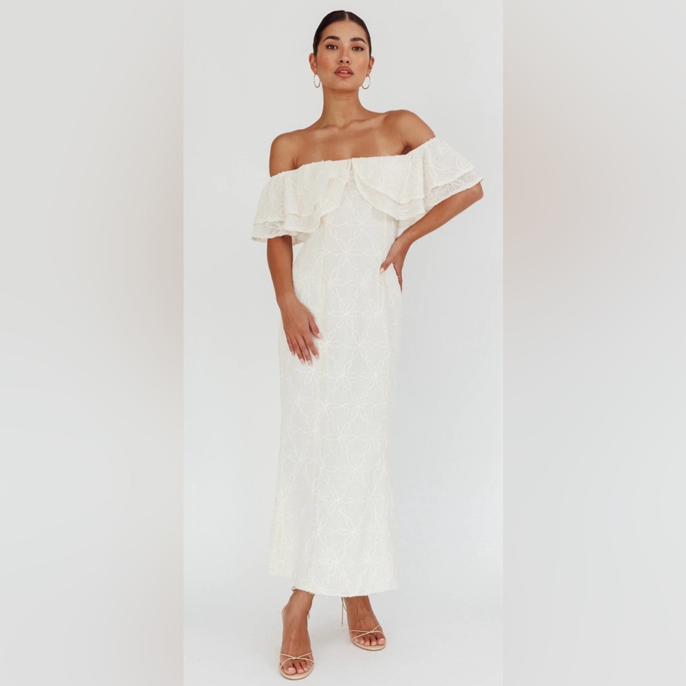 Selfie Leslie Beauty Within Maxi Dress – Cream (NWT)